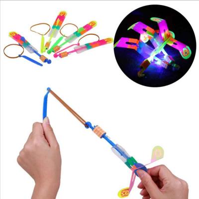 China 10/pcs Flashing Led Lighting Up Luminous Toy Slingshot Flying Toys Christmas Decor Light Fast Catapult Quickly for sale