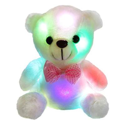 China stuffed & Glowing Night Light Animal Plush Toys Girls Children Kids Gifts Little Bear LED Plush Sound Doll For New Year for sale