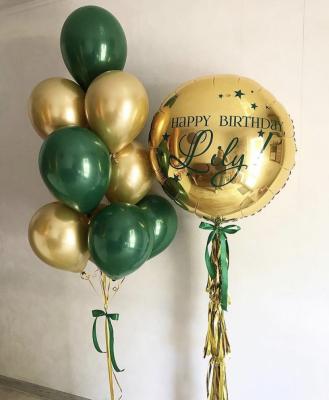 China 11-18Pcs Group Green Oval Ink Jungle Theme Latex Balloon Wedding Birthday Party Decoration Festival Celebration Supplies for sale