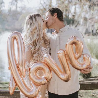 China 108cm Letter LOVE Letter Foil Balloon Wedding Decoration Champagne Cup Photo Booth Props Valentines Day Birthday Party for sale