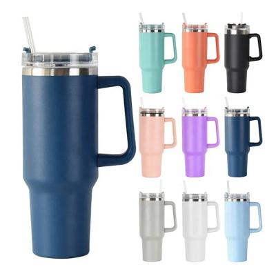 China Stainless Steel 40oz Mug Viable Insulated Tumbler Mug With Handle and Straw Car Travel Insulated Mug for sale