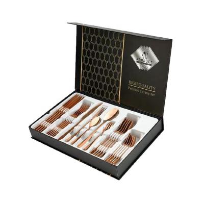 China Sustainable 30pcs/set Stainless Steel Flatware Luxury Cutlery Set With Packing Gift Case for sale