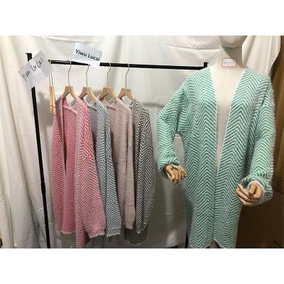 China 2021 New Fashion Trend Women Streetwear Long Breathable Sweater Woman Color Loose Cardigan for sale