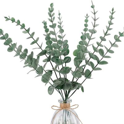 China Hot Sale Wholesale High Quality Green Touch Real Acrylic Stem Artificial Eucalyptus Leaves Vine For Wedding And Home Decor for sale