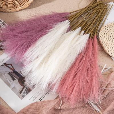 China Wholesale Cheap Single Pampas Branch Silk Artificial Single Pampas Grass Small For Boho Decor for sale