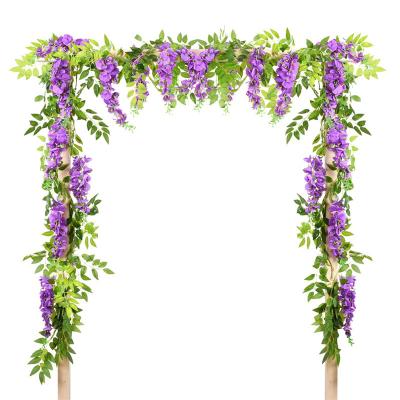 China Include 5 Branches 180cm Long Bush Flowers And Plants String Wedding Decorative Purple Artificial Flowers Wisteria Hanging Garland Outdoor for sale