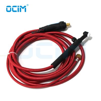 China WP9 WP9 Series 4M Red Hose Cable Air Cooled TIG Welding Torch 35-70 Full Connector for sale