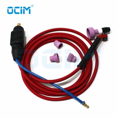 China 125A 140A AC NR17 Red Soft Torcha DC Cable With Big Ceramic Nozzle for sale