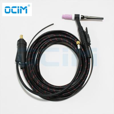 China Tig Parts WP-17 Tungsten Argon Arc Welding Torch with 35-70mm Cable Connector for sale