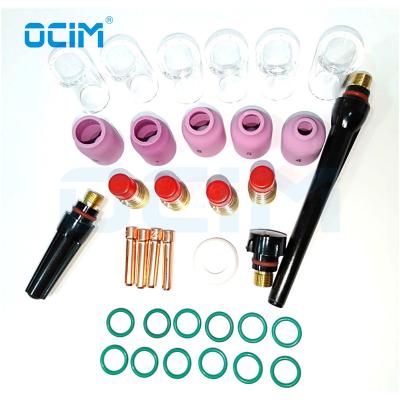 China 35pcs 13NQ-32 Cat Torch Nozzle SR17 18 26 TIG Welding Pyrex Glass Cup Kits for sale