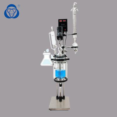 China 100 Liter Agitated Glass Reactor Vessel , Glass Pressure Reactor Large Capacity for sale