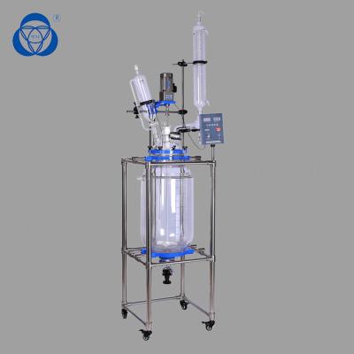 China Large Cooling Surface Borosilicate Glass Reactor , Double Jacketed Glass Reactor for sale