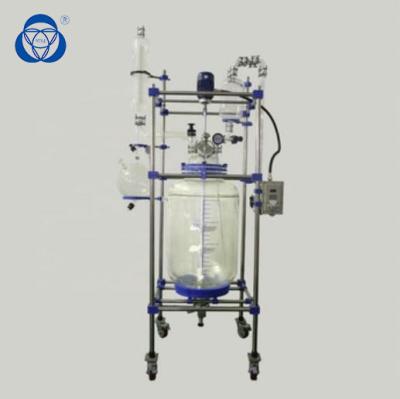 China Refinement Hemoginization Jacketed Glass Reactor , Glass Batch Reactor All In One Tool for sale