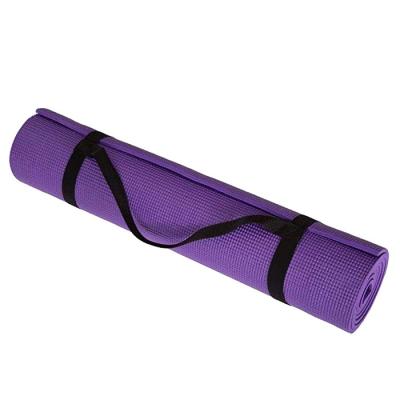 China Yoga Exercises Double Sided Comfort Foam Non Slip Yoga Mat Workout With PVC Carrying Strap for sale