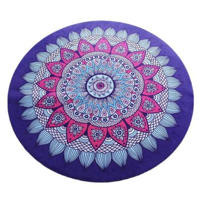 China Durable 55X55 Inches Round Shaped Natural Suede Rubber Yoga Mat For Fitness And Exercise for sale