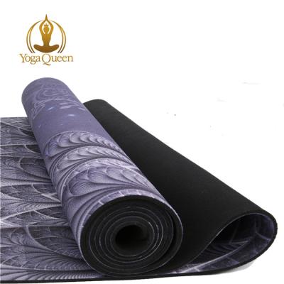 China Wholesale Eco Friendly Travel Fitness Custom Printed Microfiber Suede Natural Rubber Yoga Mat for sale