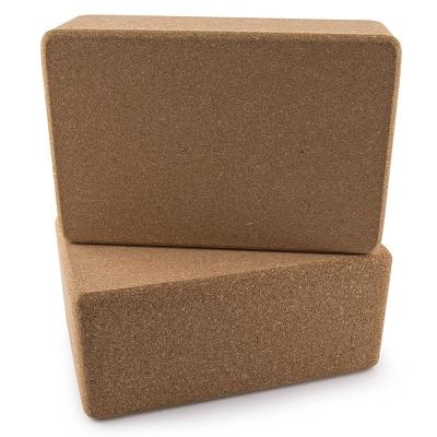 China Custom Made Balance Training Fitness Light Weight 3*6*9 Inch Cork Yoga Block Eco Friendly Cork Yoga Block Set for sale