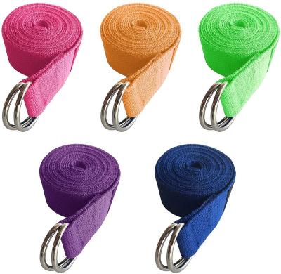 China 100% Organic Cotton Adjustable Stretching Yoga Belt Yoga Mat Carrier Strap for sale