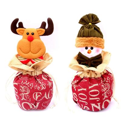 China New Christmas Kids Gift Sack Canvas Fabric Christmas Eve Apple Candy Canvas Bag for sale