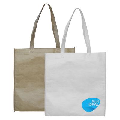 China Customer In Stock Paper Bag No Gusset With White PP Woven Laminated Inside Custom Logo Print Water Resistant Kraft Paper Bag PPB001 for sale