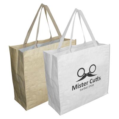 China Customer In Stock Paper Bag Extra Large With Gusset With White PP Woven Laminated Inside Logo Water Resistant Kraft Paper Custom Made PPB005 for sale