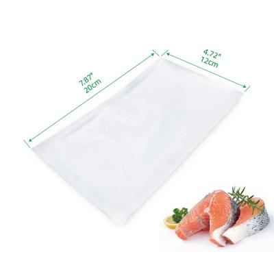 China 12*20cm Recyclable Food Saver Vacuum Sealer Bags With Commercial Grade BPA Free Heavy Duty Freezer Bags for sale