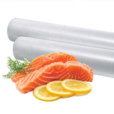 China Food Airtight Seal Roll Embossed Vacuum Food Sealer Bag Rolls for sale