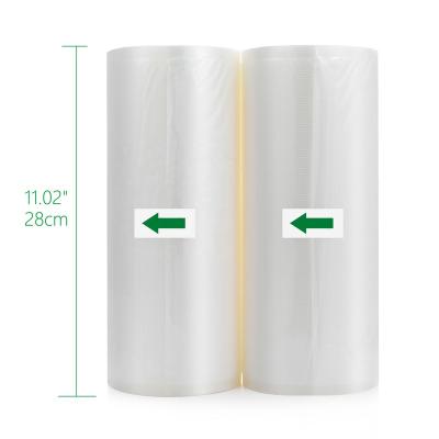 China 28cm*15M Food Grade Recyclable Vacuum Fruits And Vegetables Powder Microwave Frozen Embossed Roll Bag for sale