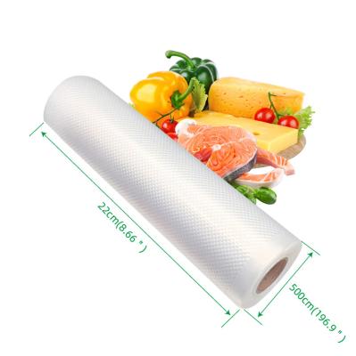 China Moisture Proof Commercial 22cm*500cm Commercial Vacuum Sealer Saver Bags Sous Vide Food Storage for sale