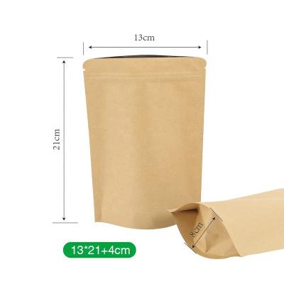 China Wholesale Recyclable Inner Aluminized Wrapping Film Bag Crisps Paper Tea Kraft Bags Zip Lock Stand Up Pouches for sale