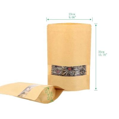 China Factory Price Recyclable Biodegradable Stand Pouch Bags Plastic Zipper Food Packaging Brown Kraft Paper Bag for sale