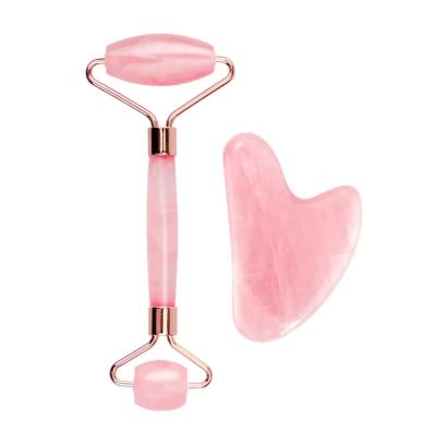 China Wholesale Silent Handheld Roller Whitening Jade Massage Roller Rock Quartz Face Massage Roller for sale