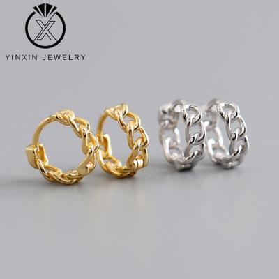 China New YiXin Elegant Jewelry Style Circle Earrings S925 Sterling Silver Chain Earrings For Ladies Petite And Soft Fashion Jewelry for sale