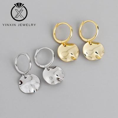 China Irregular YiXin Mirror Earrings Elegant Map Jewelry S925 Sterling Silver Earrings Round Round Ladies Party Fashion Jewelry for sale