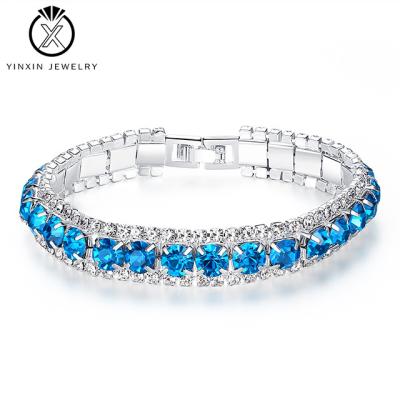 China YiXin's Best Jewelry Punk Selling Crystal Bracelet Korean Version Rhinestone One Hundred New Women's Matches Tennis Fashion Chain Jewelry for sale