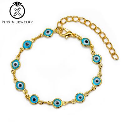 China Simple YiXin cute jewelry European and American bracelet charm devil eye bracelet student Blue Eye Gold plated fashion jewelry for sale