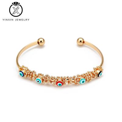 China YiXin European and American simple bracelet YiXin cute blue eye bracelet jewelry opening devil eye charm bracelet fashion jewelry for sale