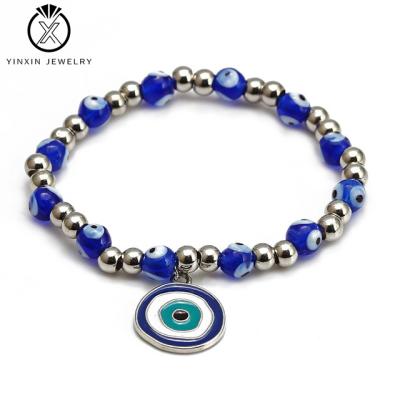 China Wholesale Beaded Jewelry Fashion Braided Bracelet Ladies Student Charm Bracelet YiXin Punk Blue Eyes Devil Jewelry for sale