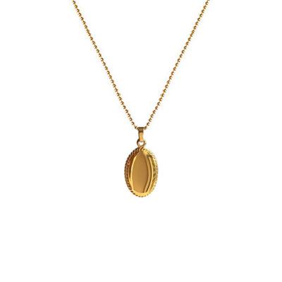 China FASHIONABLE Korean Simple Shiny Oval Jewelry Long Style YiXin Niche 24K Design Clavicle Chain Pendant Female Wild Plated for sale