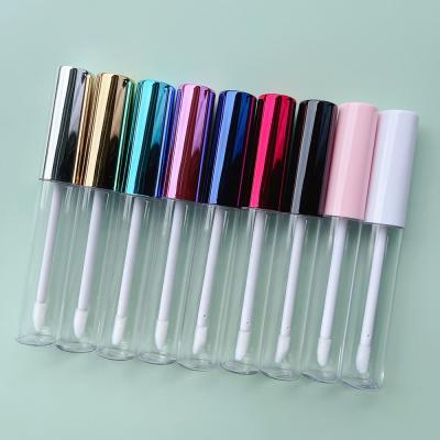 China Wholesale JIE MEI Stock Low MOQ Rose Gold Lip Gloss Wand Tubes 10ML Empty Container Silver Metallic Black White Gloss Cosmetic Gloss for sale