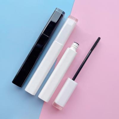 China Wholesale 15ML Eyelash Serum Bottle White Empty Silicone Brush Cosmetic Black Mascara Tube JIE MEI Stock Cosmetic Square Shiny for sale