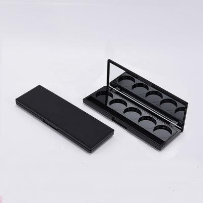 China JIE MEI Rectangle D26MM Matte Black Empty 5 Color Eyeshadow Palatte Case Makeup Eyeshadow Container Cosmetic Packaging Stock MOQ 100PCS for sale