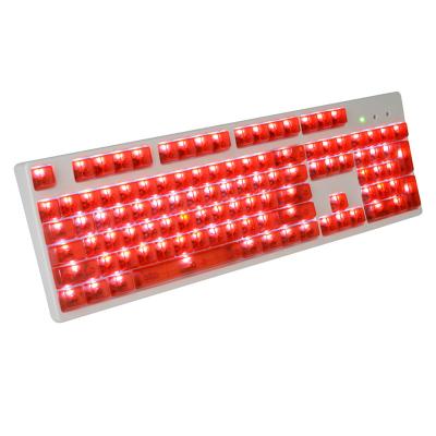 China Fashion 104 Keys Transparent Mechanical Profile RGB Non-etched ABS Keycap Keyboard OEM Blank Clear Keycap for sale