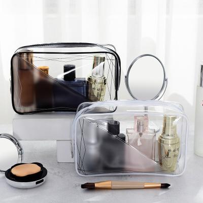 China Fashion Custom PVC Women Makeup Pouch Waterproof Girl Travel Portable Organizer Clear Cosmetic Makeup Bag for sale