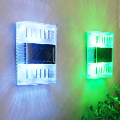 China 1Pcs 6LED Solar Wall Lamp Transparent Waterproof Borosilicate Glass Through The Night Light Yard Gardens Decor Glowing Outdoor Wall Light for sale