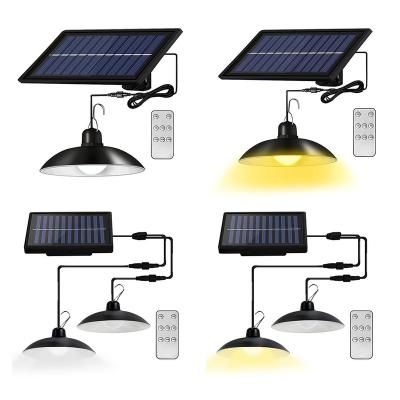 China Borosilicate Glass LED Solar Pendant Lights 1/2/3/4 Heads Indoor Outdoor Solar Hanging Lamp for Door Garage Garden Patio Balcony IP65 Waterproof for sale