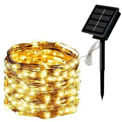 China Borosilicate Glass Solar Fairy Lights 32m 300LED/22M 200 LED Waterproof Garland Solar Power Lamp Christmas Outdoor for Garden Decoration for sale