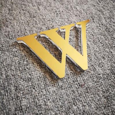 China Buildings Mirror Gold Metal Brushed Face Custom Plastic Crystal Letters Sign Plastic Crystal 3d Letters for sale