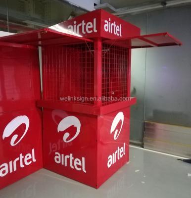 China Durable Prefab Sheet Metal Airtel Kiosk For Pop Shop for sale