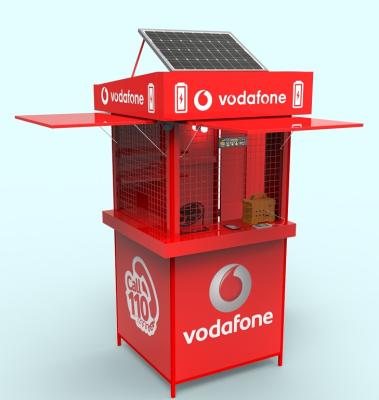 China Modern Vodafone Prefab Stainless Steel Street Kiosk for sale